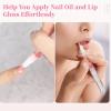 LUMINFLY Empty Lip Gloss Nail Oil Eyelash Cuticle Cosmetic Oil Pens 3 Ml Twist 50 Pens Gloss Transparent Comestic Makeup Brush Tip Pens Containers, With 63 Lip Pieces Stickers Oil view 2