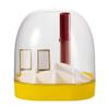 FZYEUO Cosmetic Organizer Lipstick Storage Box Desktop Multi Layer Lattice Lipstick Rack Finishing Display Rack Transparent Dressing Table Storage Box with Lid Cosmetic Storage Case(Yellow) view 1