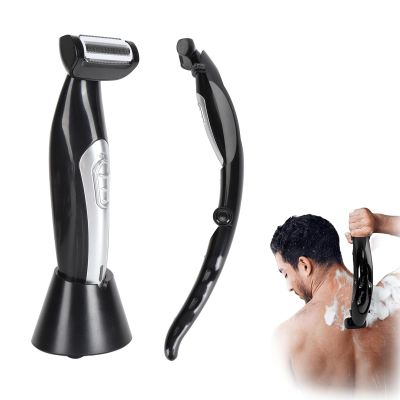 Men Back Trimmer, Wet and Dry Use Men Back Groomer, Extreme Reach Handle and, USB Rechargeable