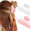 CAKURE Acrylic Claw Clip White Hair Clips Medium Hair Claw Clips Hair Accessories for Women and Girls (Pack of 2) view 1