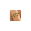 fxmimior 5Pcs Fashion Boho Beads Stackable Bracelets Dainty Simple Silver Gold Chain Bracelets Set for Women Adjustable Chunky Flat Cable Chain Beads Punk Bracelets for Women (Gold) view 1