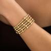 fxmimior 5Pcs Fashion Boho Beads Stackable Bracelets Dainty Simple Silver Gold Chain Bracelets Set for Women Adjustable Chunky Flat Cable Chain Beads Punk Bracelets for Women (Gold) view 3