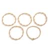 fxmimior 5Pcs Fashion Boho Beads Stackable Bracelets Dainty Simple Silver Gold Chain Bracelets Set for Women Adjustable Chunky Flat Cable Chain Beads Punk Bracelets for Women (Gold) view 4