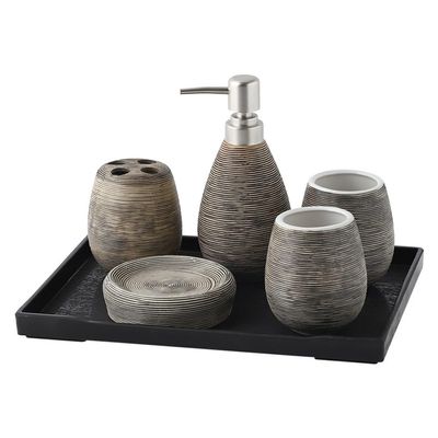 MAKEJ Five-Piece Bathroom Handmade Vintage Brushed Ceramic Wash Supplies Set Wedding Decoration