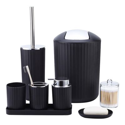 MAKEJ Toiletries On The Table Guest House Hotel New House Bathroom Set Eight Sets(Black)