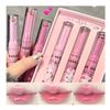 Blopuivo Jelly Lipstick,3 Colors Tinted Lip Stain Heart Mirror Lip Gloss,Hydrating Jelly Lipstick Long Lasting Moisturizing Tinted Lip Glaze,Non-sticky,Vivid Color Glossy Lip Makeup (A, Large) view 1