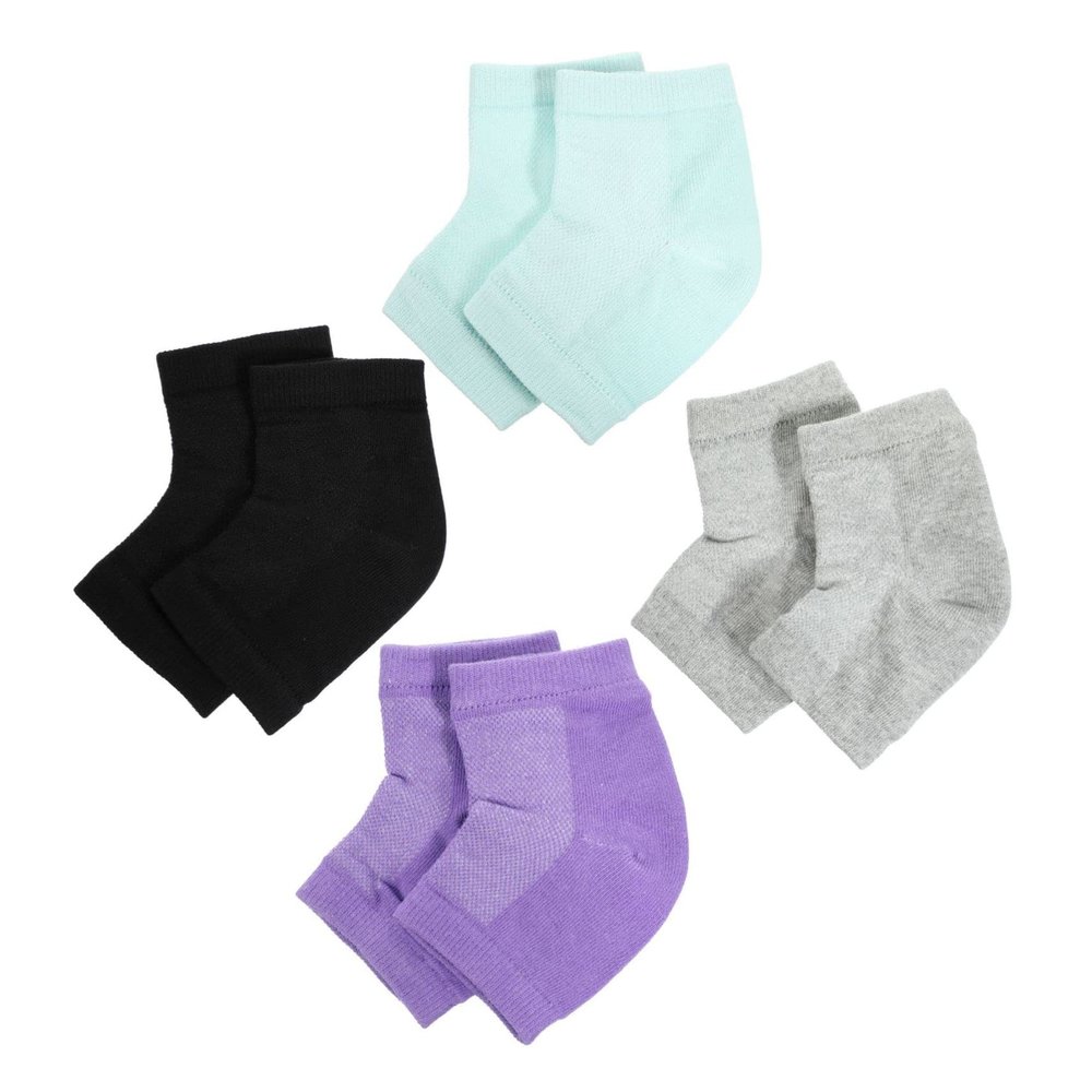 FRCOLOR 4pairs Heel Moisturizing Socks Gel Heel Socks Open Toe Design Ankle Pain Relief Moisture Locking Material for Men Women