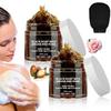 Morocco Black Soap with Argan and Rose, Morocco Black Beldi Bar Exfoliating Soaps, Moroccan Black Soap Hammam, Moroccos Body Scrub with Exfoliating Glove, 2 PCS view 1