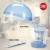 Blue 2 In1 Mini Professional Hair and Facial Steamer Table Top Skin Care Salon Spa Ozone ABS Body PC Cup Stainless Steel Heating Tube PP Universal Wheel 6.89" L x 6.89" W x 9.06" H view 2
