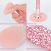 Professional Makeup Brushes Set 11PCS Bling Rhinestone & Round Crystal Pencil Pen Pot Holder Box Pink view 3