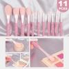Professional Makeup Brushes Set 11PCS Bling Rhinestone & Round Crystal Pencil Pen Pot Holder Box Pink view 4