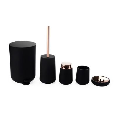 MAKEJ Bathroom Toiletry Kit Brushing Cup Toilet Brush Trash Can Dispenser Lotion Bottle(E)