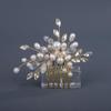 BERYUAN Crystal Rhinestone Pearls Wedding Hair Comb Birdal Rhinestone Pearls Headpiece Silver Gold Rose Gold Crystal Rhinestone Bridal Wedding Comb for Women (gold) view 1