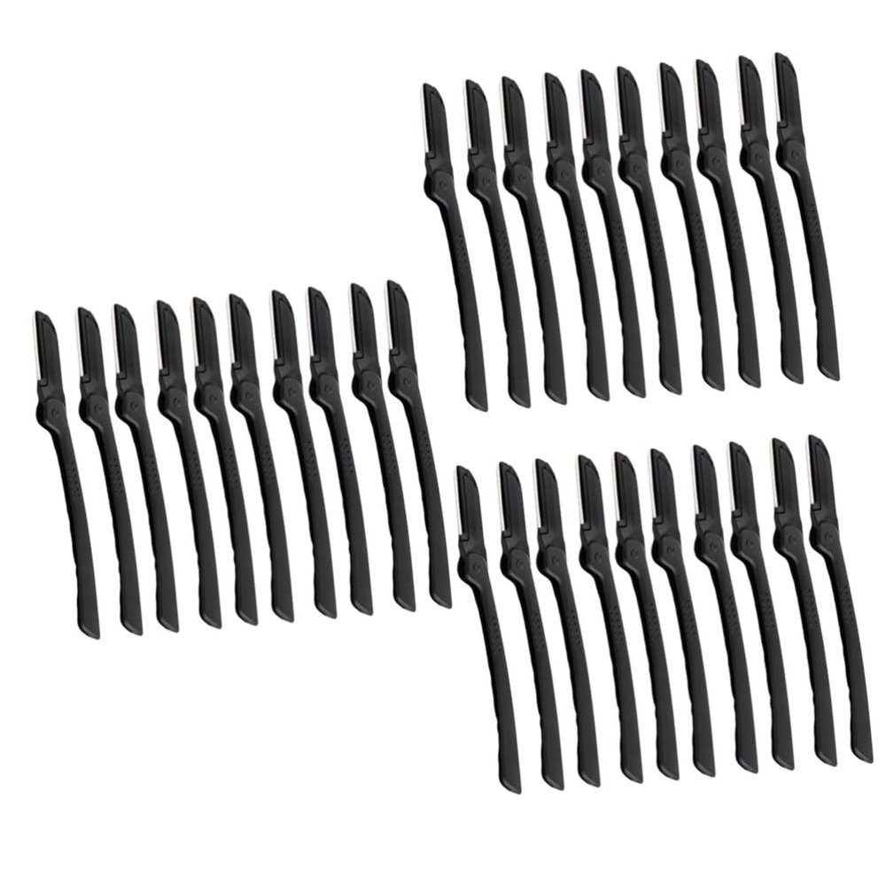 FOMIYES 30 Pcs Portable Eyebrow Trimmer Eyebrow Shaper Makeup Tool Face Shaving Tool Sharper Razors Shavers Remover Tool Folding Facial Hair Trimmer