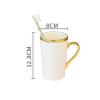 MAKEJ Gargle Cup Set Home Bathroom Gold Tracing Ceramic Washing-up Cup Diatom Mud Mat(Black) view 4