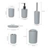 MAKEJ Bathroom Toiletries Six-Piece Bathroom Storage Kit Trash Can Soap Dish Toothbrush Holder(D) view 3