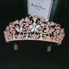 WERTKN Crystal Wedding Crown VintageCrystal Flowers Bridal Tiaras CrownRhinestone Pageant Crowns with Comb Wedding Hair Accessories Bride Headpieces view 2