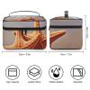 NWTRJ Starfish on The Beach Travel Makeup Bag Portable Waterproof Cosmetic Bag PU Leather Makeup Brush Holder Toiletry Bag for Women Ladies view 2