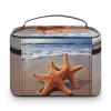 NWTRJ Starfish on The Beach Travel Makeup Bag Portable Waterproof Cosmetic Bag PU Leather Makeup Brush Holder Toiletry Bag for Women Ladies view 3