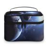 NWTRJ Earth And Moon Travel Makeup Bag Portable Waterproof Cosmetic Bag PU Leather Makeup Brush Holder Toiletry Bag for Women Ladies view 1
