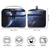 NWTRJ Earth And Moon Travel Makeup Bag Portable Waterproof Cosmetic Bag PU Leather Makeup Brush Holder Toiletry Bag for Women Ladies view 2