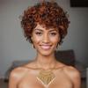Put On & Go 180% Density Curly Pixie Cut Wig Short Bob Wig for Black Women Hair Wig Glueless None Lace Front Wig Layered Full Machine Made Wig (4/350#) view 1