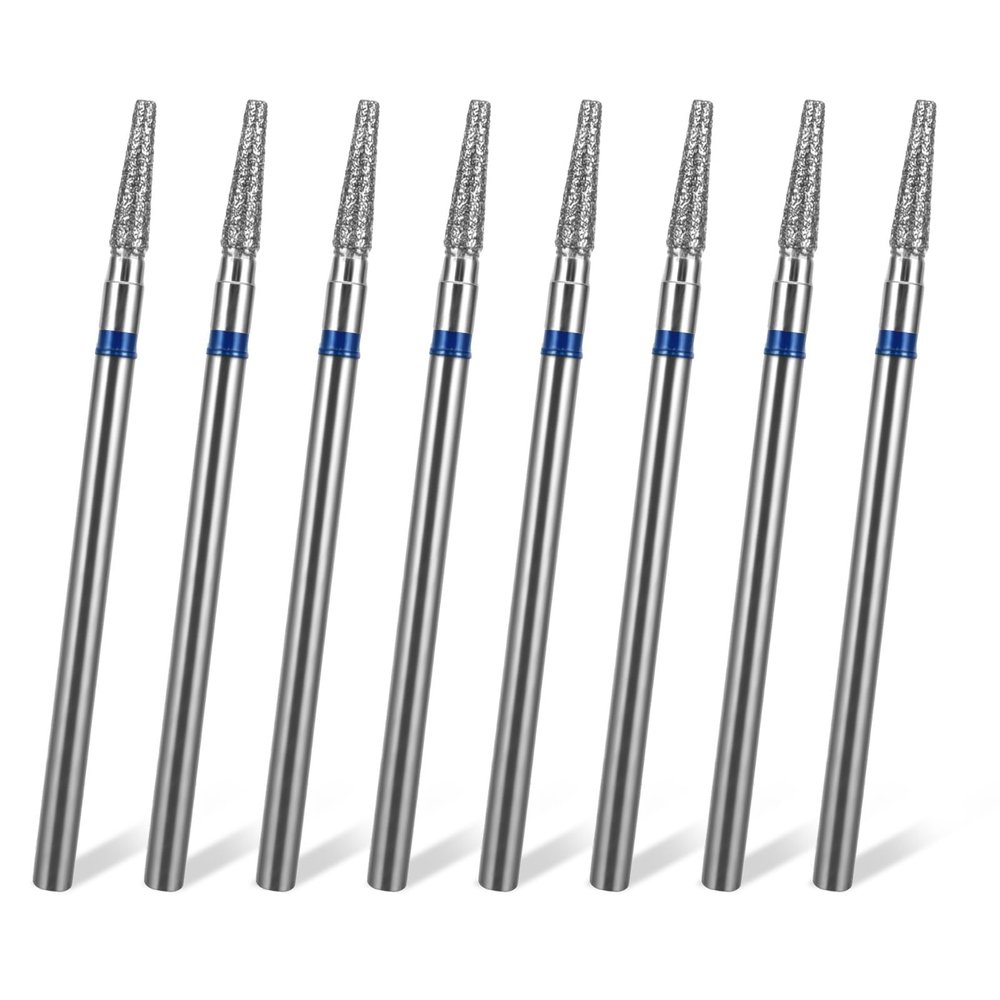 8pcs Tapered Barrel Nail Drill Bit Nail Drill Bits Set Tapered Barrel Cuticle Drill Bit Set with Case Diamond Nail Bits 3/32 Shank Electric Bit for Nail Prep (Medium)