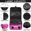 KFNHN Custom Hanging Toiletry Bag for Women Makeup Bag, Cosmetic Bag, Travel Essentials for Women Deep Pink Color view 3