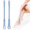2 PCS Toe Cleaning Brush,Silicone Foot Scrubber Exfoliating Brush for Shower Handle Soft Cleaning Bath Brush Feet Cleaner Scrub Foot Care for Seniors,Elderly, Men and Women 15.7"-Blue view 1
