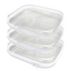 3PCS Clear Hard Plastic Zipper Case, Double Zippers Hard Pouch, Portable Travel Organizer Bin Clear Makeup Bag for Toy Storage, Snack Bag, Cosmetics, Pencil Case, Diaper Bag, Toiletry Bag (3PCS-M) view 1