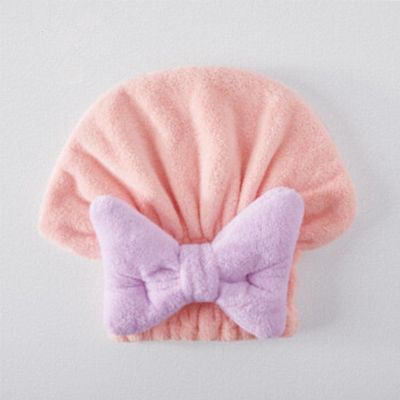 2PCS Super Absorbent Hair Towel Wrap For Wet Hair,2024 New Korean Bow Shower Cap,Microfiber Fast Drying Wet Hair Towel Wrap,Quick-Drying Thickened Wet Hair Towel Wrap For Women (Pink,Adult+Children)