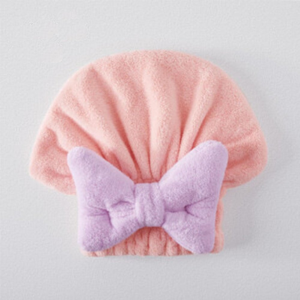 2PCS Super Absorbent Hair Towel Wrap For Wet Hair,2024 New Korean Bow Shower Cap,Microfiber Fast Drying Wet Hair Towel Wrap,Quick-Drying Thickened Wet Hair Towel Wrap For Women (Pink,Adult+Children)