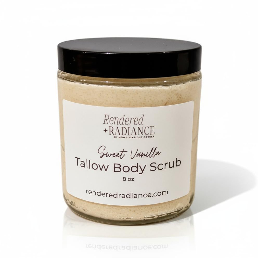 Rendered Radiance Whipped Tallow & Sugar Scrub, Sweet Vanilla, 8.8 oz