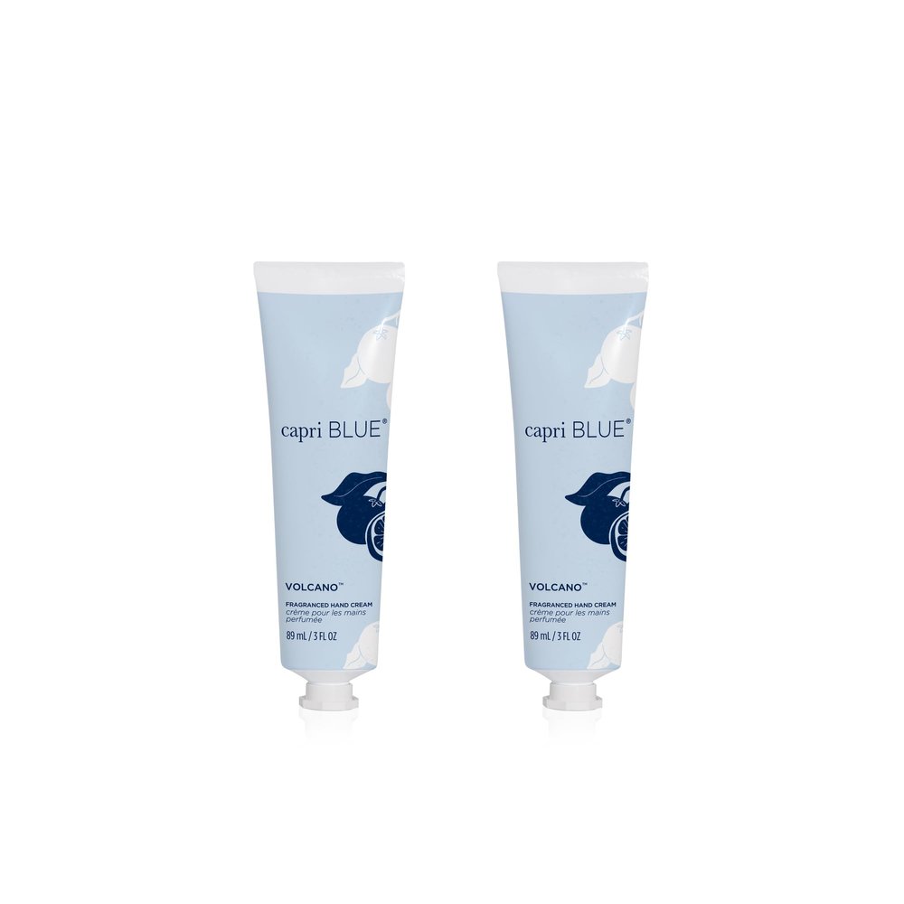Capri Blue Moisturizing Hand Cream Travel Size  Flora Edit Collection  Nourishing Hand Cream for Dry Cracked Hands with Jojoba Oil & Shea Butter  Skin Care (Volcano, 3 oz pack of 2)