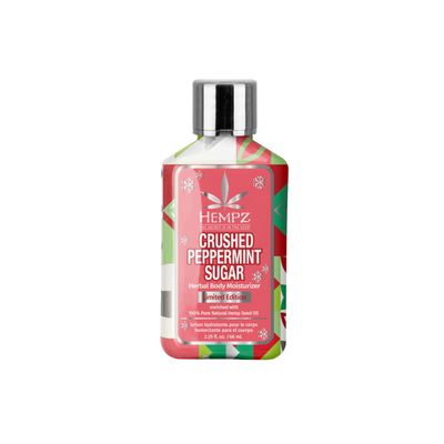 Hempz Mini Crushed Peppermint Sugar Herbal Body Lotion, Moisturizer for men and women, Holiday Gifts, 2.25 oz