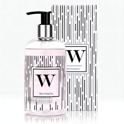 Brev Soap Co. Monogrammed Luxury Liquid Hand Soap | Choose from Letters A to Z | Citrus Bloom Scent | Personalized Liquid Hand Wash for Bathroom & Kitchen |12 oz - Letter W (Pack of 1)