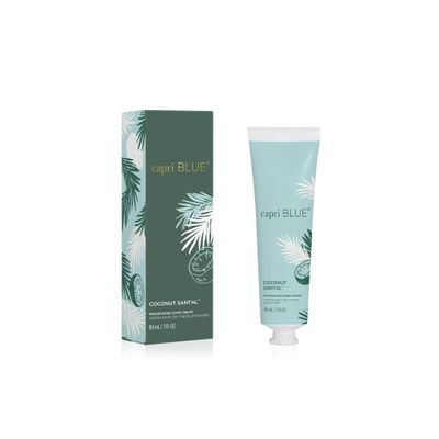 Capri Blue Moisturizing Hand Cream Travel Size  Flora Edit Collection  Nourishing Hand Cream for Dry Cracked Hands with Jojoba Oil & Shea Butter  Purse Essentials  Skin Care (Coconut Santal, 3 oz)