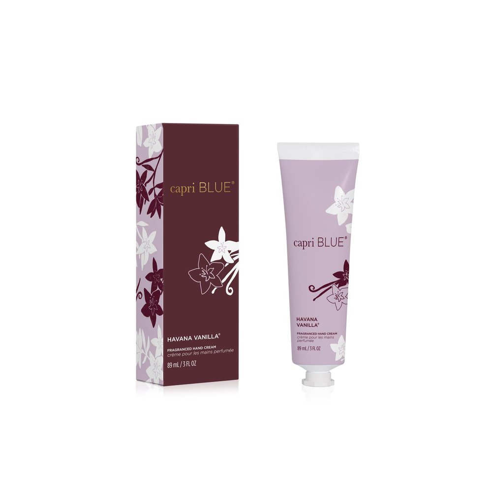 Capri Blue Moisturizing Hand Cream Travel Size Flora Edit Collection Nourishing Hand Cream for Dry Cracked Hands with Jojoba Oil & Shea Butter Purse Essentials Skin Care (Havana Vanilla, 3 oz)