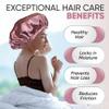 100% Mulberry Silk Sleep Cap for Women, Silk Turban, Double Layer Silk Night Bonnet for Sleeping Curly Hair (Pink) view 4