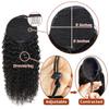 Human Hair Curly Ponytail Brazilian Kinky Curly Clip in Pony Tail Hair Extensions for Black Women Drawstring Ponytail Extensions Natural Black 24 Inch view 4