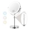 15X/1X Lighted Makeup Mirror with Magnification, 8 Rechargeable Magnifying Mirror with Lights, Adjustable Brightness Light Up Table Mirror with Adjustable Height, 360 Rotation Vanity Makeup Mirror view 1