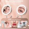 15X/1X Lighted Makeup Mirror with Magnification, 8 Rechargeable Magnifying Mirror with Lights, Adjustable Brightness Light Up Table Mirror with Adjustable Height, 360 Rotation Vanity Makeup Mirror view 3