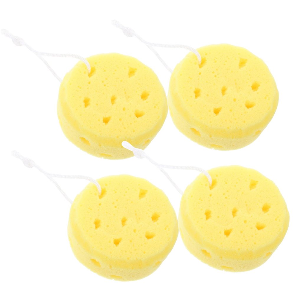 WOONEKY 4pcs Exfoliating Body Sponge Shower Loofah for Men and Women Soft Bath Scrubber Deep Cleansing Shower Essential Absorbs Soap for Rich for Boy Girl