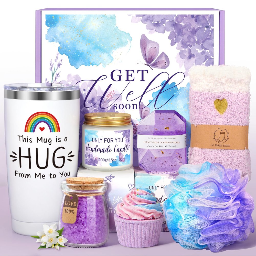 Get Well Soon Gifts Set for WomenMother's Day Gifts Box for Women Get Well Baskets Get Better Soon Care Package Sending You Hug Gift, Cheer up Gift After Surgery, Self Care Box for Her