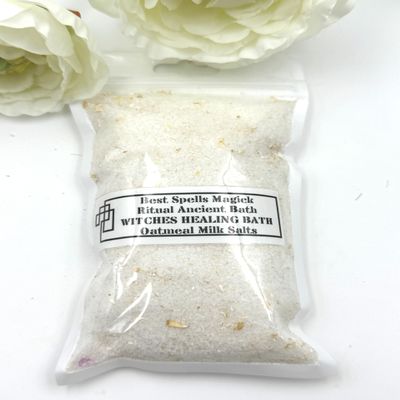 Generic Witches Healing Salt Bath with Oatmeal Powder/100% All Natural/ 5 oz | Hand Blended with Essential Oils | Wiccan Pagan Magick Spiritual by Best Spells Magick, White