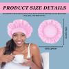(2Pcs + 4Pcs) Satin Silk Hair Bonnet for Sleeping,Large Bonnets with Elastic Wide Tie Band Silk Sleep Cap,Hair Wrap Night Cap with Adjustable Straps for Black Women Curly Hair Jumbo Bonnet Braid view 2