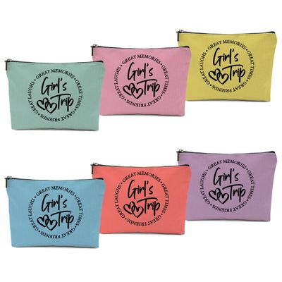 6 Pcs Girls Trip Gifts Favors, Girls Weekend Gifts Makeup Bag, Bestie Gifts Weekend Bag Travel Gifts Vacation Cosmetic Bag, Friendship Gifts for Women Friend, Graduation Wedding Gifts Toiletry Bag