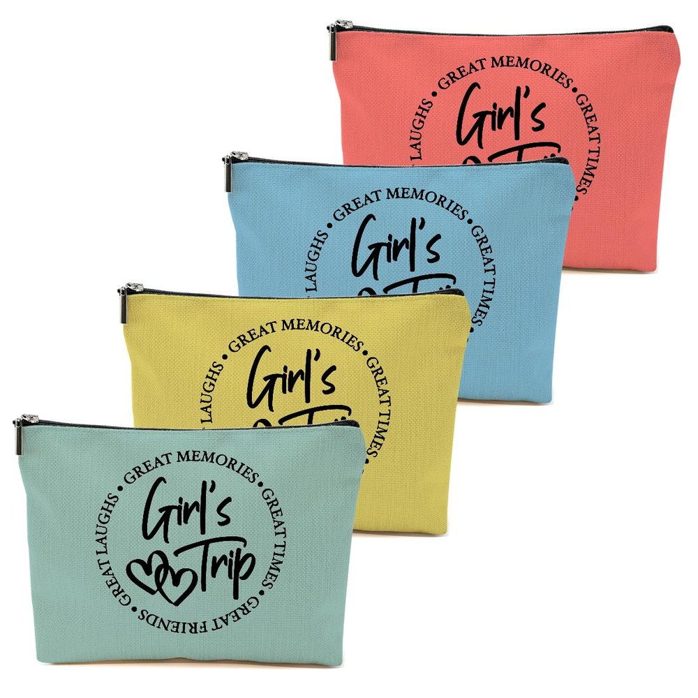4 Pcs Girls Trip Favors - Girls Weekend Gifts, Bestie Gifts for Women - Graduation Wedding Toiletry Bag