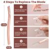 AIBRIT PRO Dermaplaning Tool for Face, Dermaplane Razor for Peach Fuzz with Metal Grip, Professional Eyebrow Razor for Women, Facial Razor for Women Silver (12 Replaceable Blades) view 4