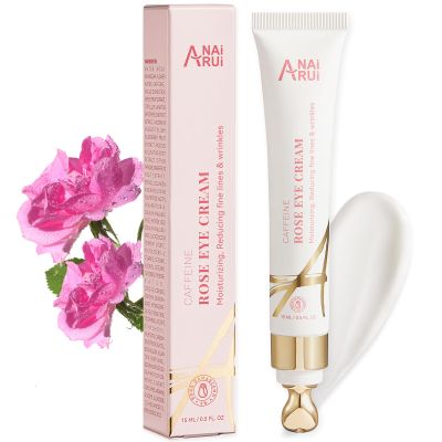 ANAI RUI Rose Caffeine Eye Cream for Dark Circles, Mother's Day Gift for Women, Anti-Aging Eye Cream with Retinol, Collagen, Hydrating, Firming, Reduce Wrinkles and Fine Lines Daily 0.5 FL OZ